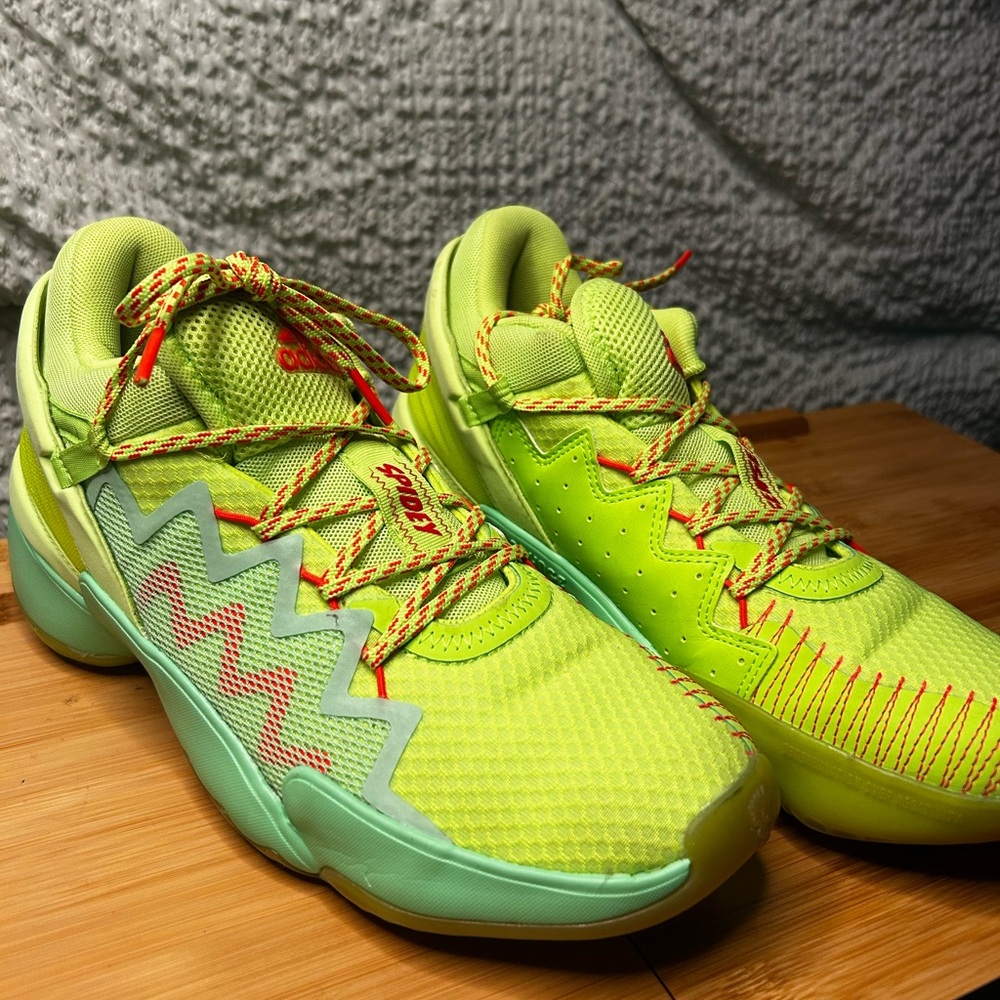 Spiderman Adidas Lime Green Basketball Shoes